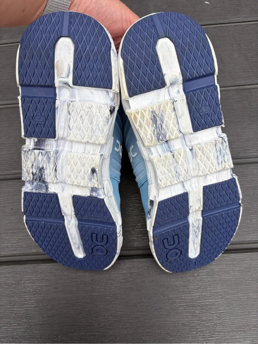 On Running CloudSwift Kids Light Blue with Orange Accents